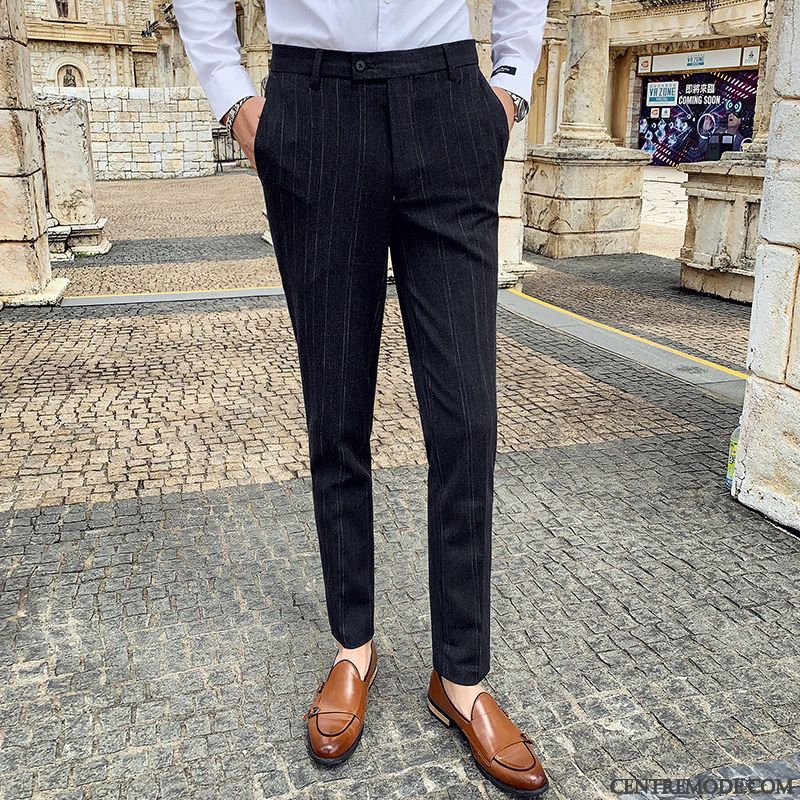 Pantalons Homme Tendance Costume L'automne Beau De Travail Décontractée Noir