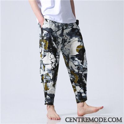 Pantalons Homme Tendance Personnalité Décontractée Sport Fleur Été Impression Vert