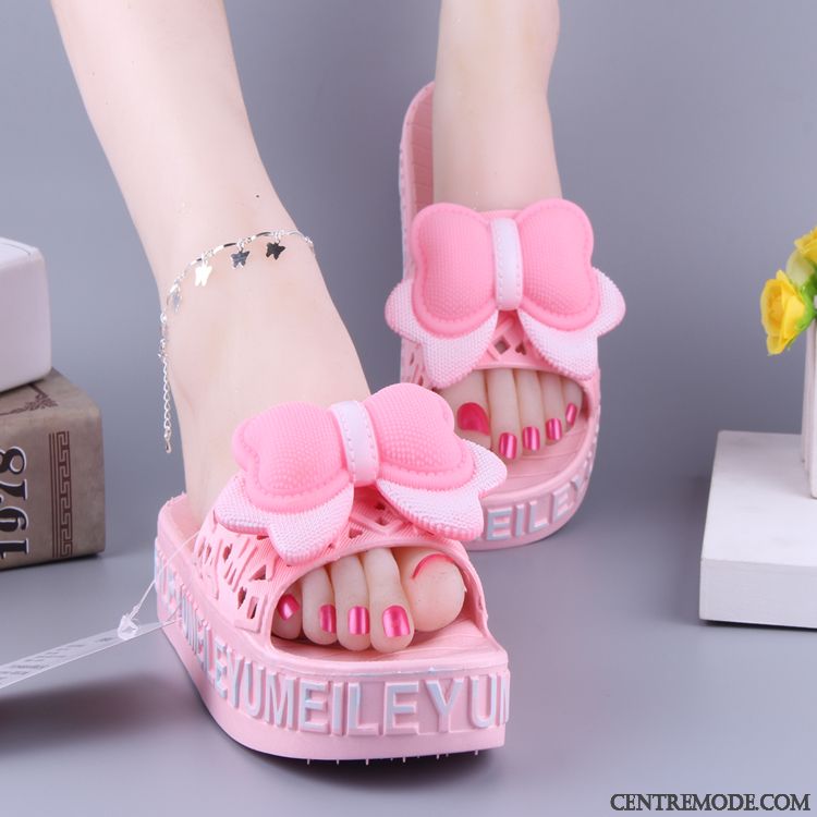 Pantoufles Femmes Blanches Vert Pâle Poudre Bleue, Pantoufle Femme Fantaisie Pas Cher