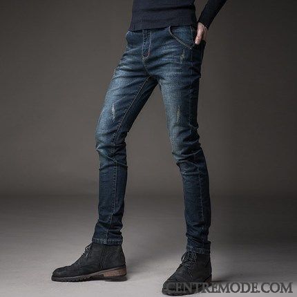 Promo Jeans Homme Bordeaux Blanc D'huître, Pantalon Homme Taille Pas Cher En Vente