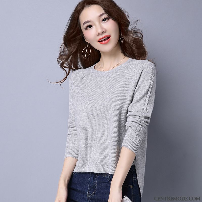 Pull Fashion Femme, Pull Coton Femme Rose Gris Fumé