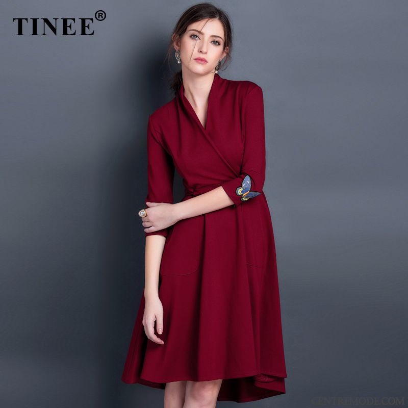 Robes Manches Longues Habillées Darkviolet Lilas, Achat Robe Rouge En Vente