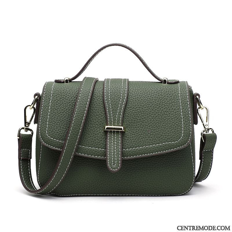 Sac À Bandoulière Femme Cuir Véritable All-match Sac De Messager Tendance Sac À Main Petit Vert