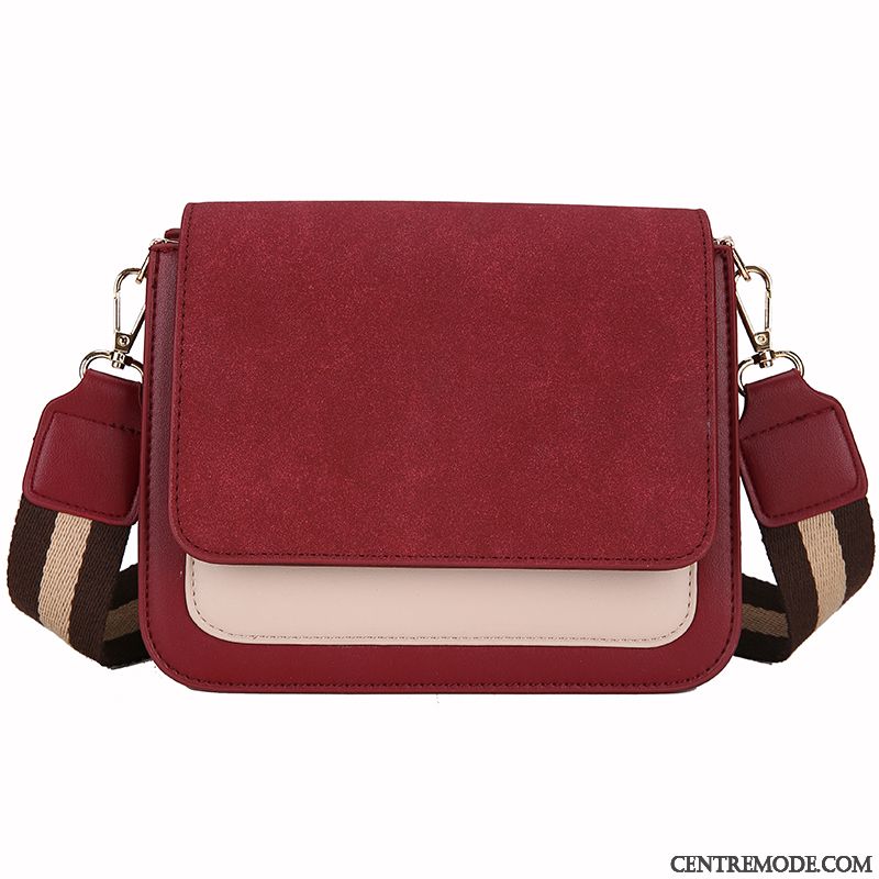 Sac À Bandoulière Femme Givré Petit Le Nouveau Mode Loisir All-match Bordeaux Couleur De Contraste