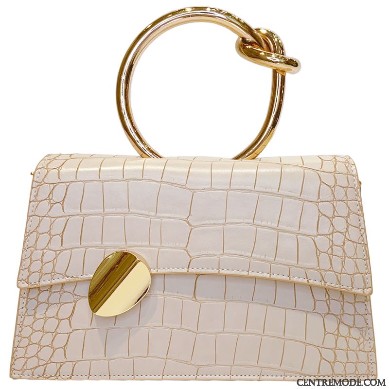 Sac À Bandoulière Femme Loisir Tendance Le Nouveau Crocodile Modèle Mode Chaîne Blanc