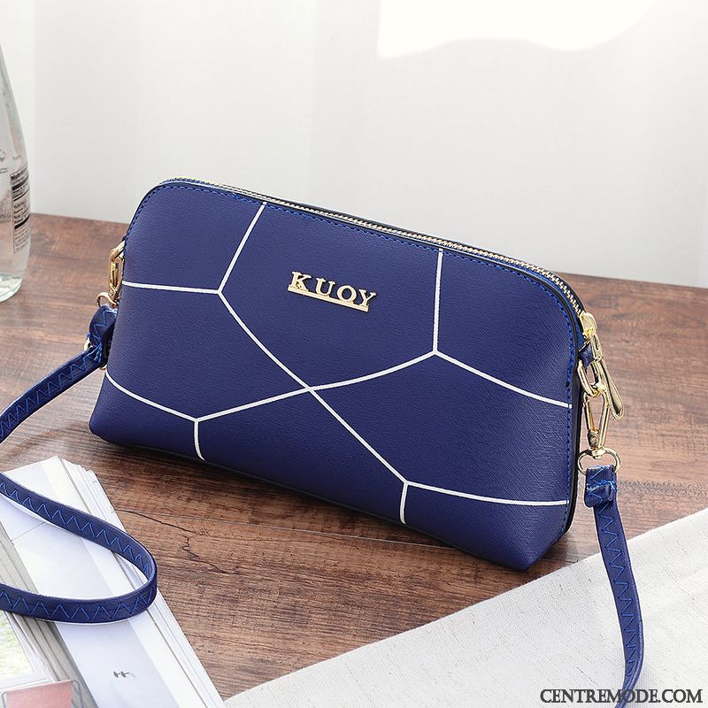 Sac À Bandoulière Femme Mode Portable Âge Moyen Le Nouveau Petit Portefeuille Bleu