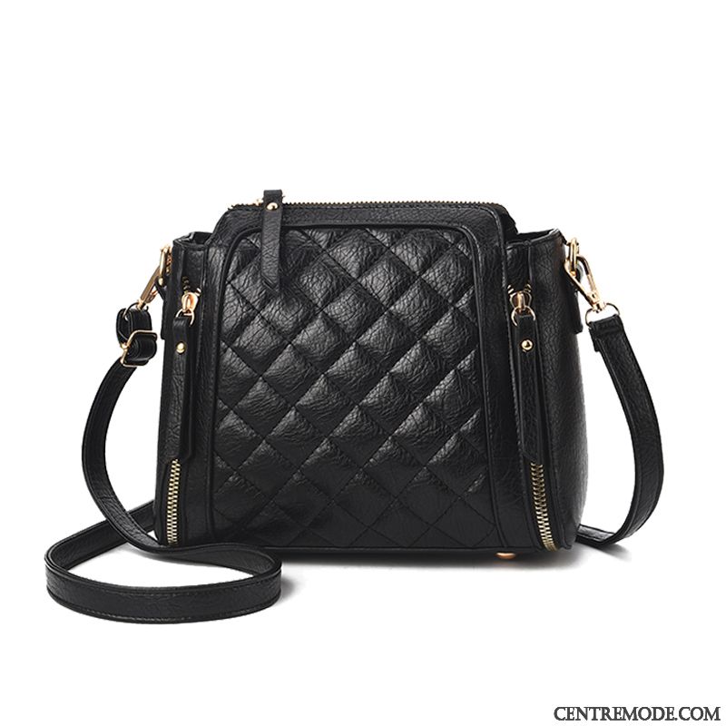 Sac À Bandoulière Femme Rhombe Vent Parfumé Mini L'automne Hiver Petit Noir