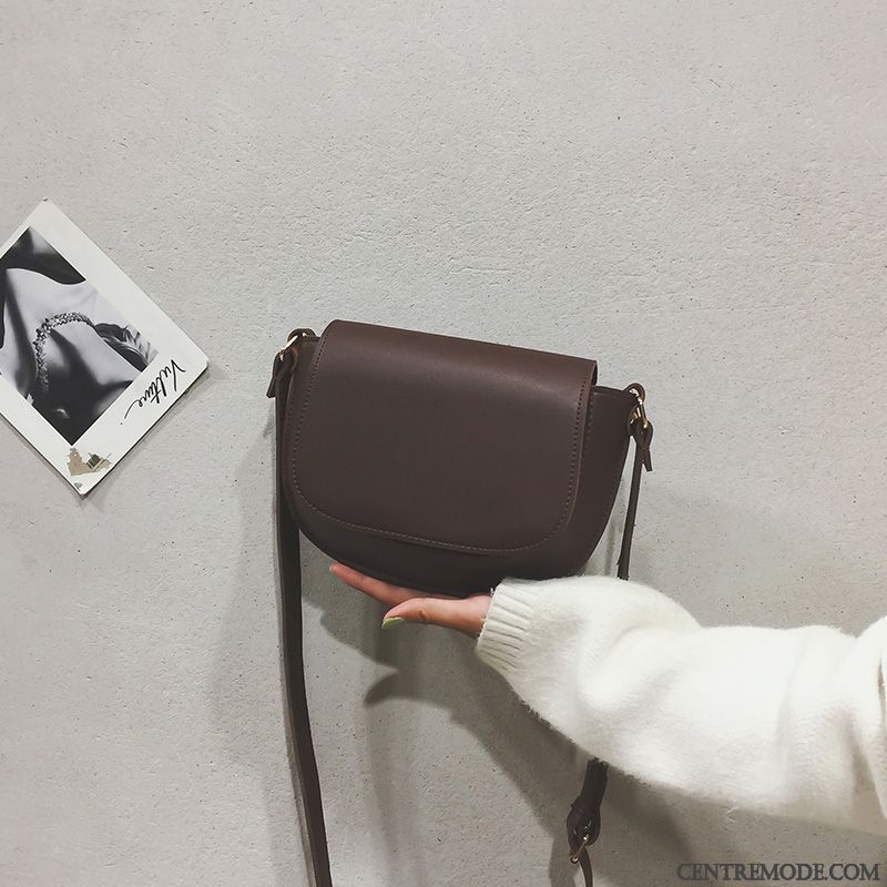 Sac À Bandoulière Femme Rétro L'automne Hiver Simple Mode Ultra Bordeaux