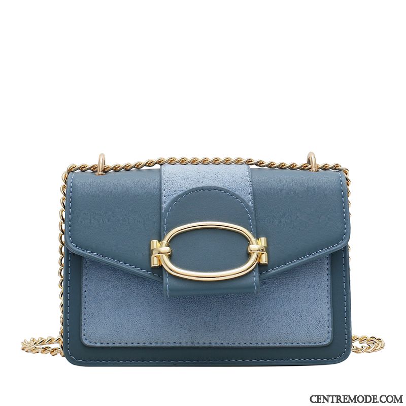 Sac À Bandoulière Femme Sac De Messager Petit Mode All-match Givré Le Nouveau Bleu