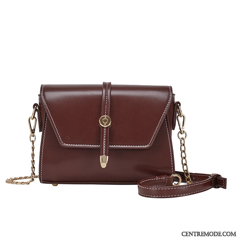 Sac À Bandoulière Femme Tendance All-match Chaîne Petit Le Nouveau Bordeaux