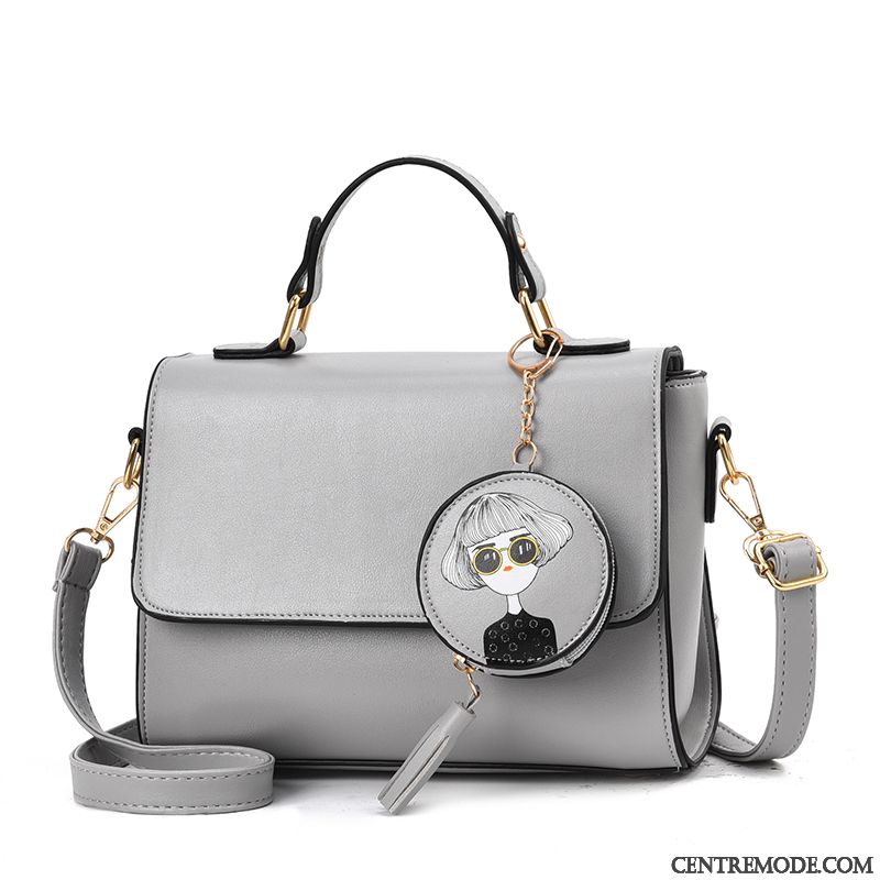 Sac À Bandoulière Femme Tendance Petit Sac De Messager Mode Nouveau Simple Gris