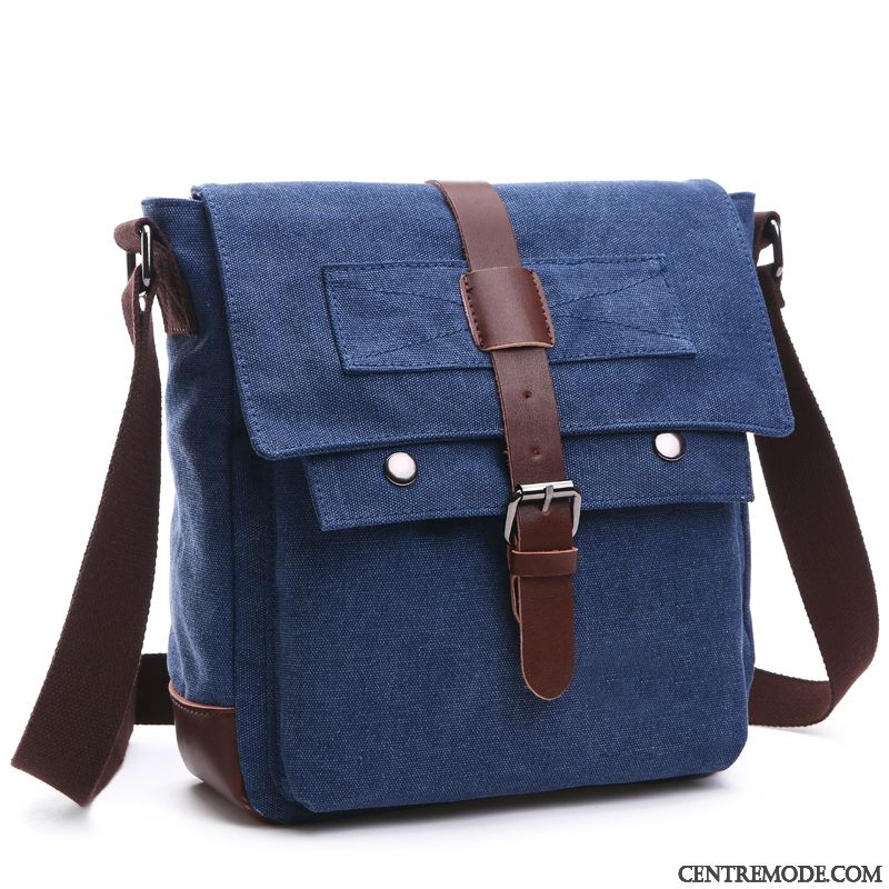 Sac À Bandoulière Homme Petit Sport Sac De Messager Outillage All-match Tendance Bleu Marin