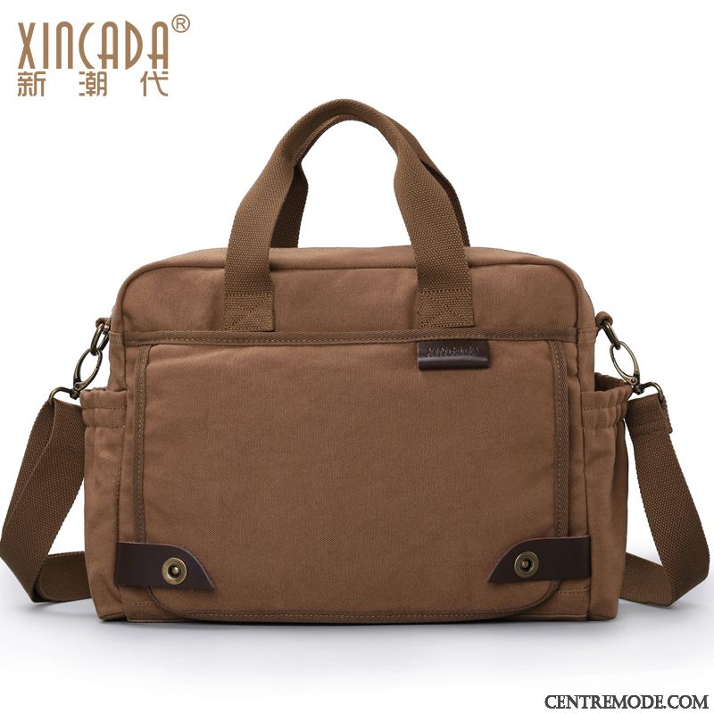 Sac À Bandoulière Homme Sac De Messager Toile Portable Tendance Multifonctions Nouveau