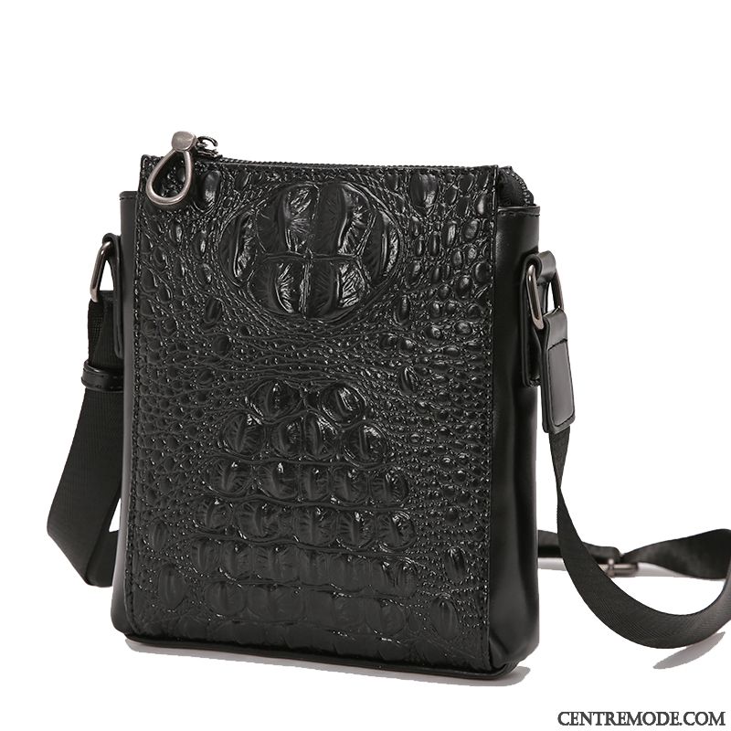 Sac À Bandoulière Homme Sac Poitrine Rue Modèle Personnalité Qualité Sacs À Bandoulière Noir