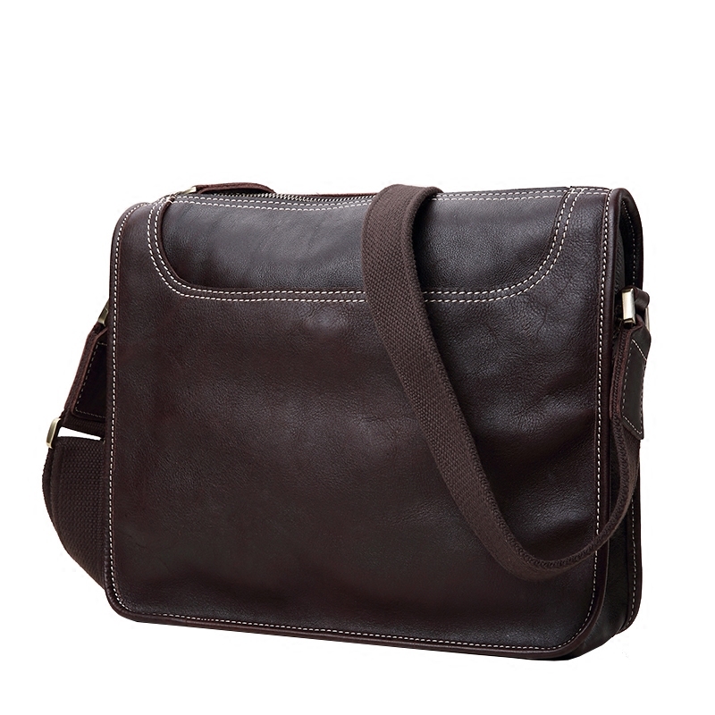 Sac À Bandoulière Homme Sac Poitrine Sac À Dos La Coupe Transversale Cuir Véritable Cuir De Vache Loisir Marron