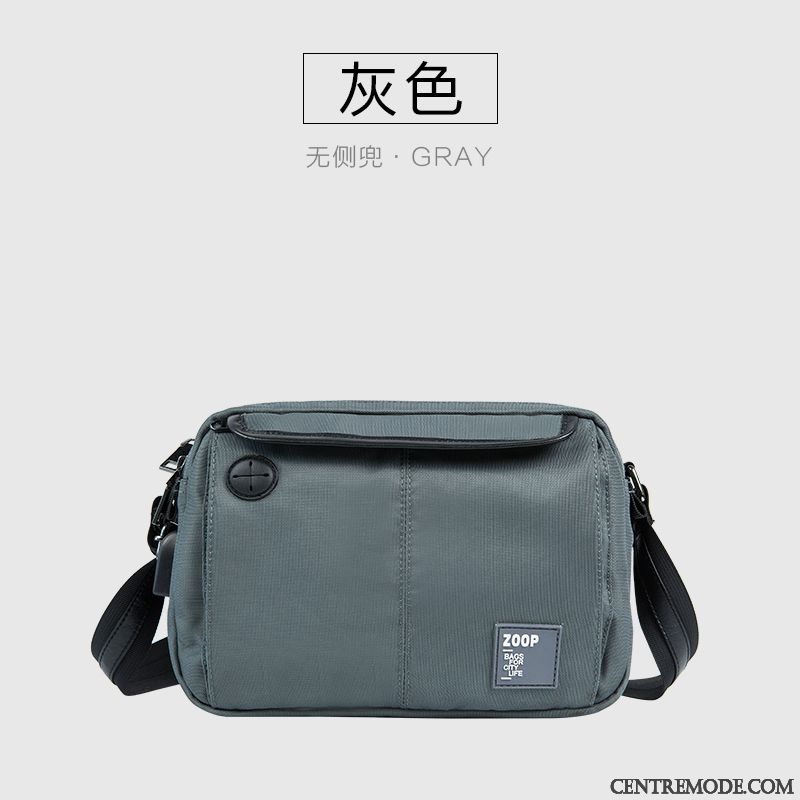 Sac À Bandoulière Homme Sacs À Bandoulière Multifonctions Sac De Messager Loisir Sport Tissu Oxford Gris