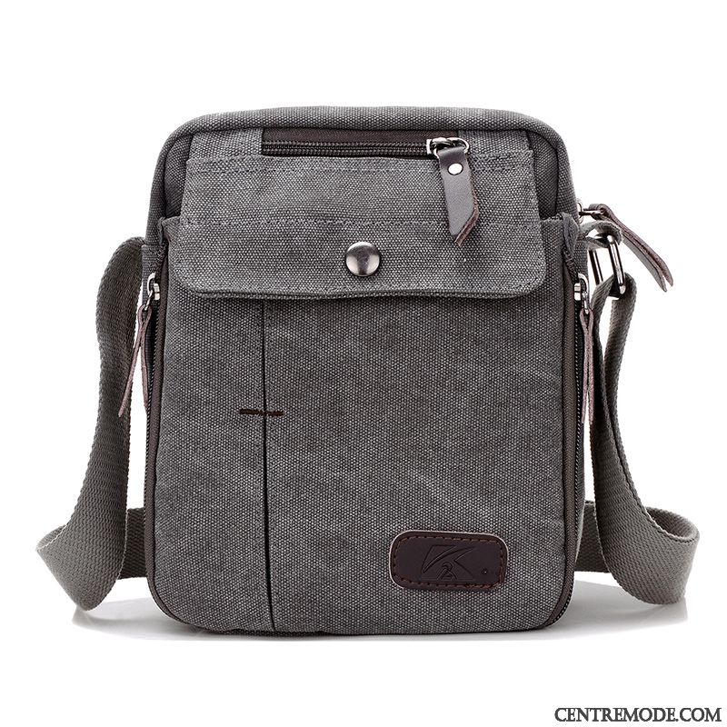 Sac À Bandoulière Homme Toile Sac De Messager Petit Sacs À Bandoulière Tendance Le Nouveau Gris