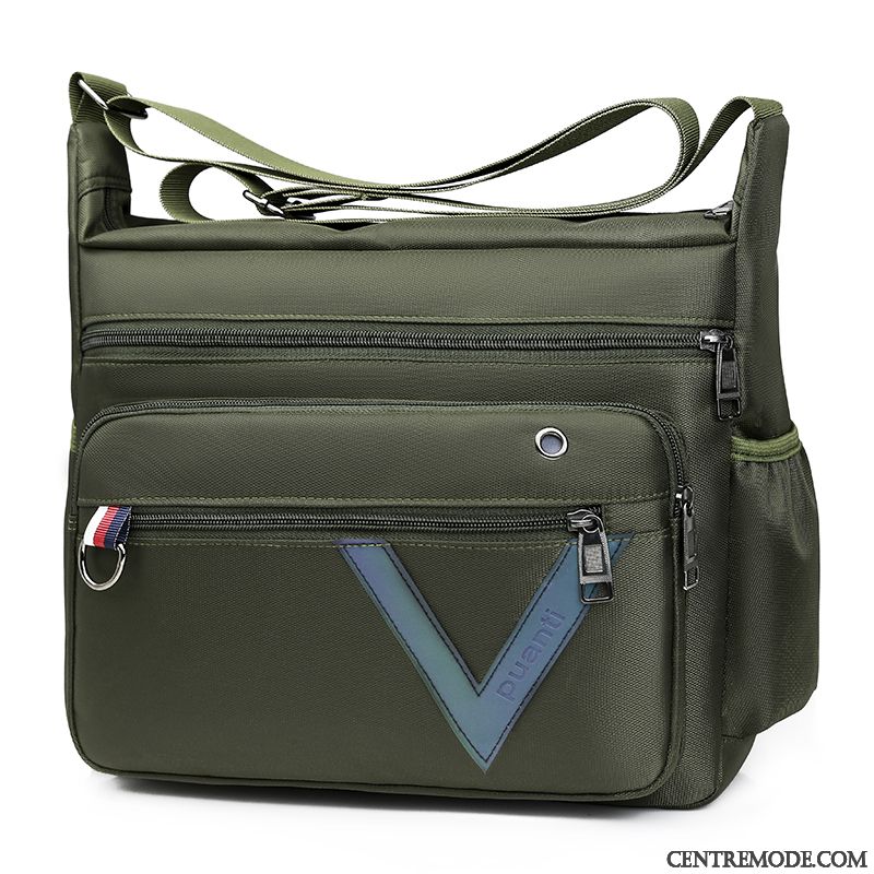 Sac À Bandoulière Homme Étanche Loisir Sac À Dos Tissu Oxford Sacs À Bandoulière Personnes Âgées Vert