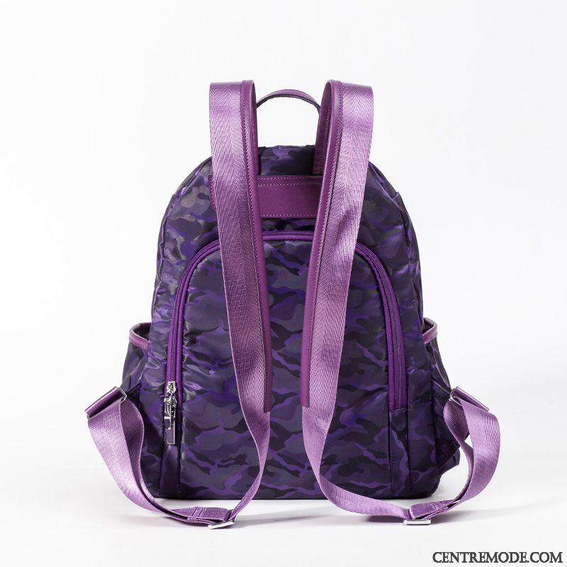 Sac À Dos Femme Antivol Lumière Voyage All-match Tourisme Multicolore Violet