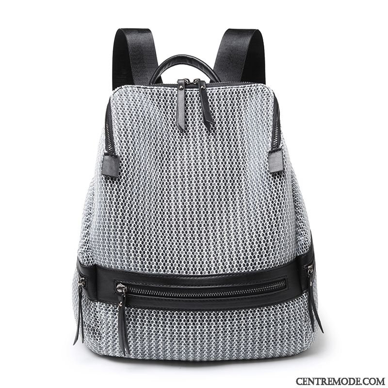 Sac À Dos Femme Britanique Grande Capacité Le Nouveau Tendance Tourisme Cartable Gris Clair