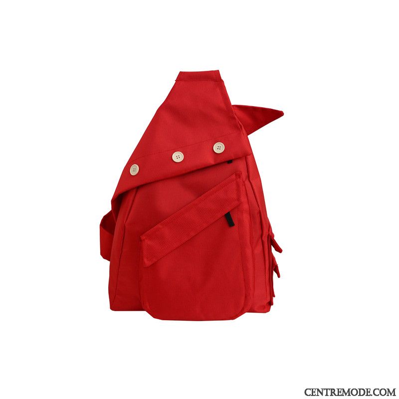 Sac À Dos Femme Cartable Loisir Jeunesse Tendance Étudiant Voyage Rouge