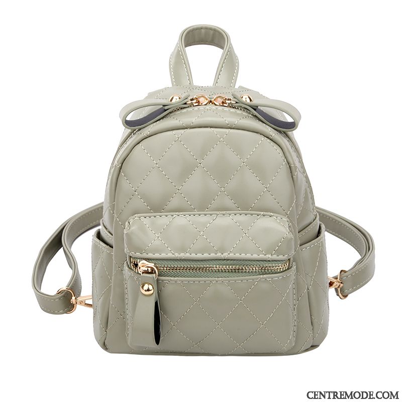 Sac À Dos Femme Le Nouveau Mode Vent Parfumé All-match Rhombe Petit Vert