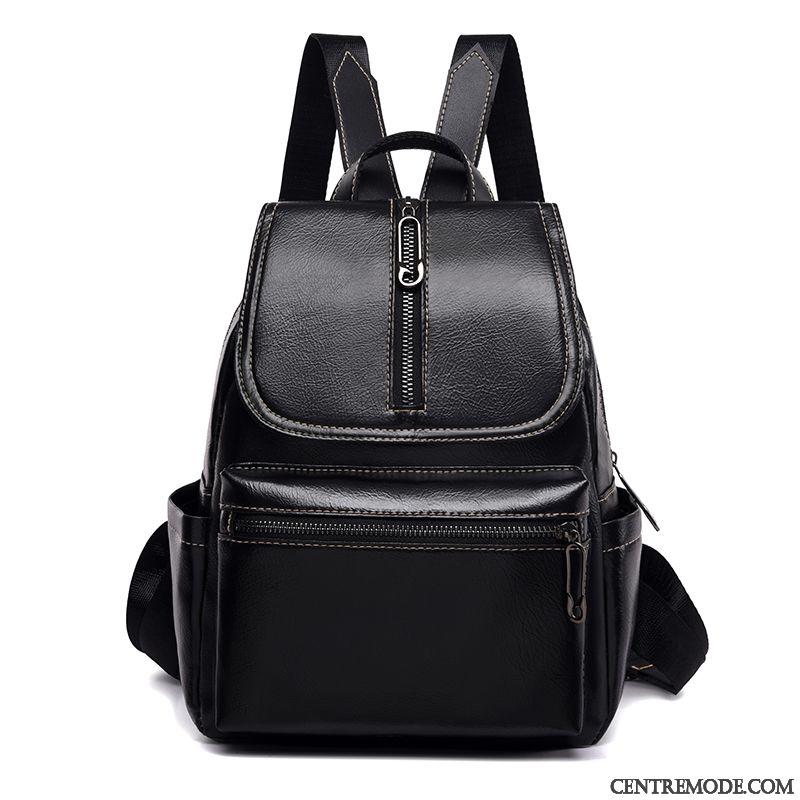 Sac À Dos Femme Mode Le Nouveau Ultra Peau Douce Grande Capacité All-match Noir