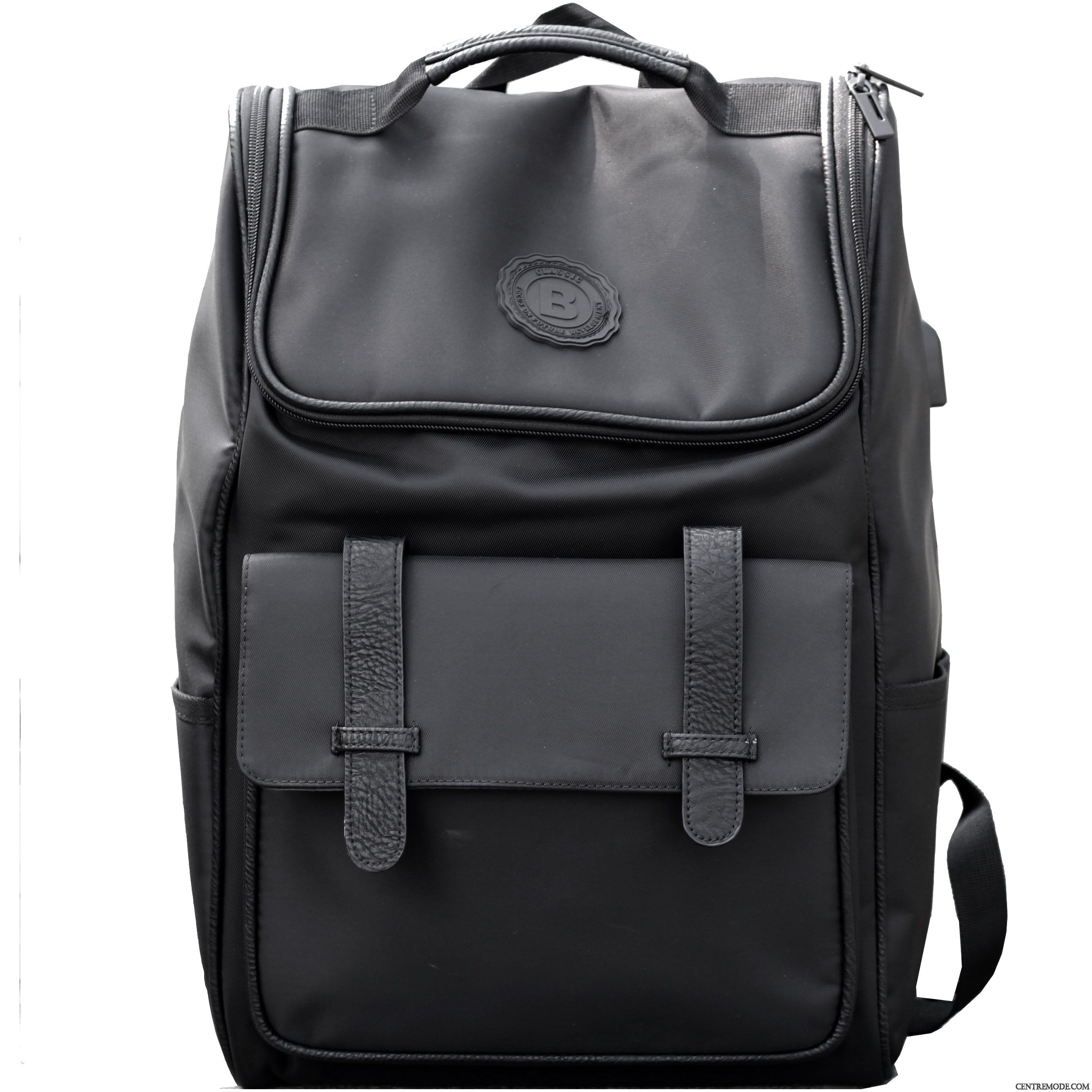 Sac À Dos Homme Jeunesse Loisir Voyage Tendance École Secondaire Nylon Noir