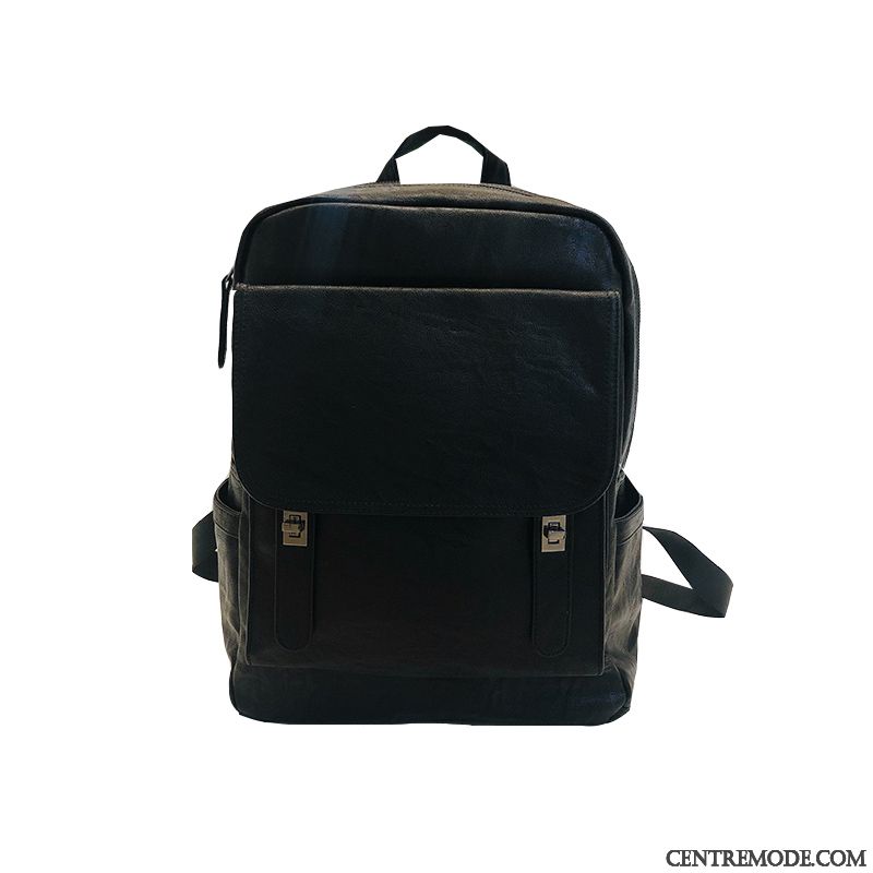 Sac À Dos Homme Le Nouveau All-match Cartable Personnalité Mode Sac D'ordinateur Portable Noir