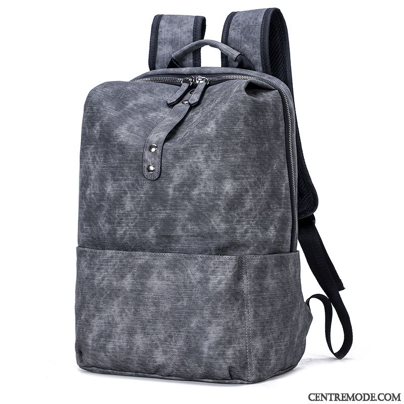 Sac À Dos Homme Loisir Grande Capacité Cuir Étudiant Entreprise Tendance Gris