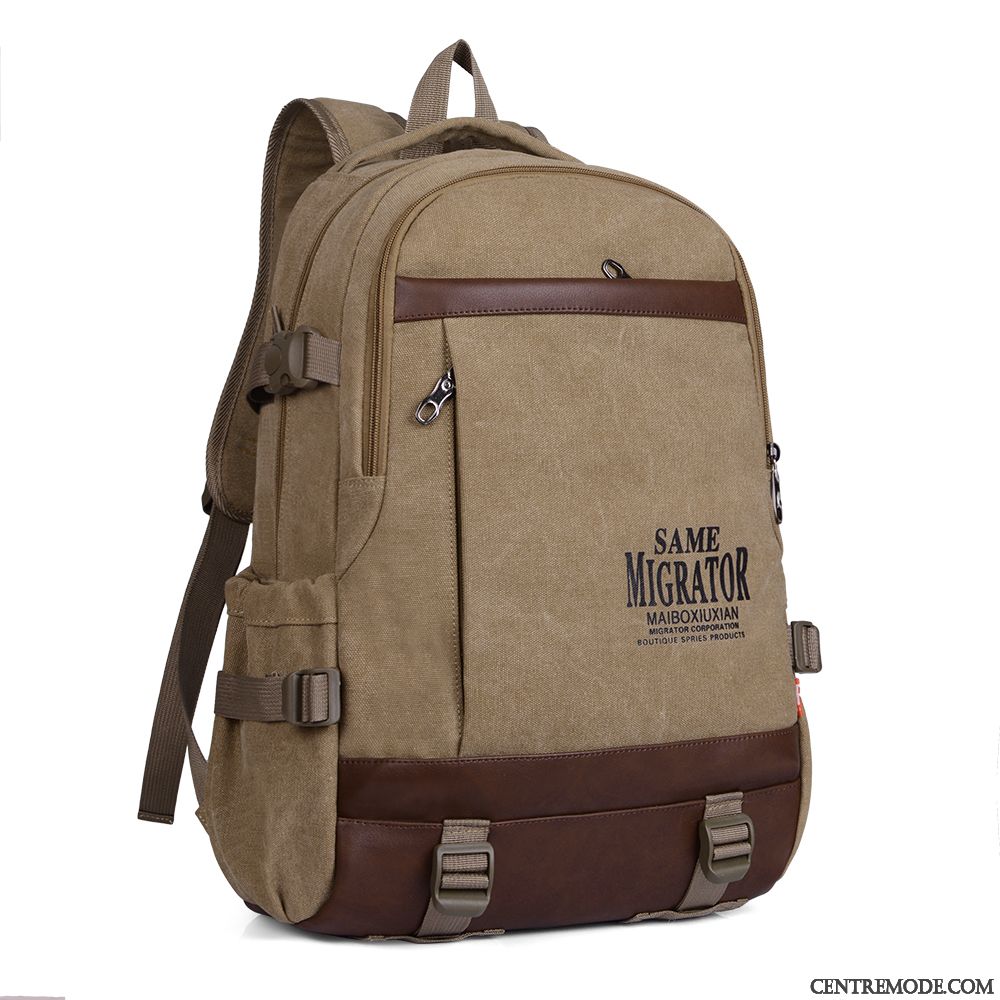 Sac À Dos Homme Loisir Sac D'ordinateur Portable Cartable Toile Étudiant Milieu