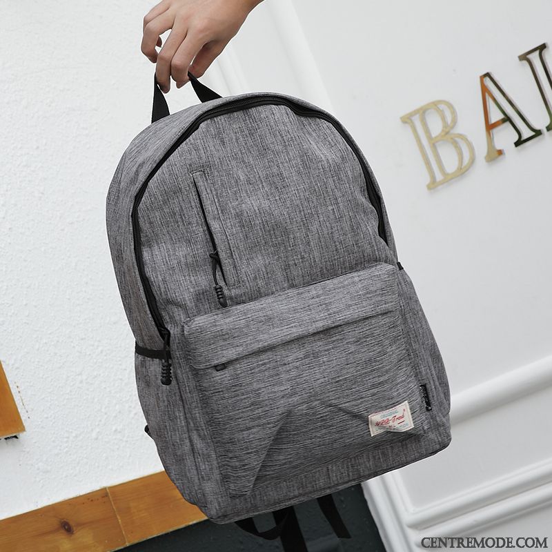 Sac À Dos Homme Loisir Toile Femme Étudiant Original Britanique Pure Gris