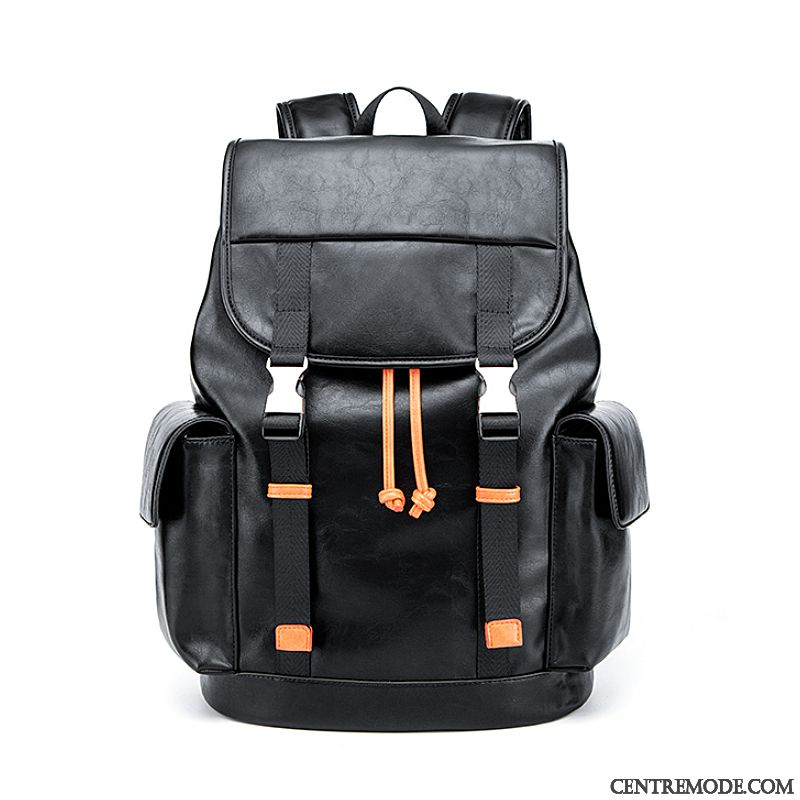 Sac À Dos Homme Simple Sac D'ordinateur Portable Loisir Créatif Personnalité Mode Noir