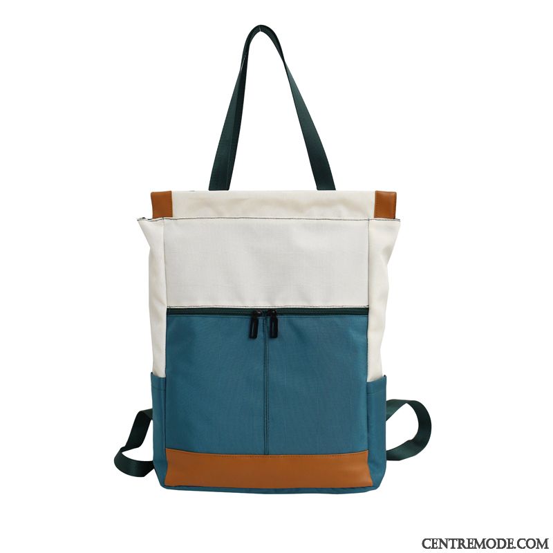 Sac À Dos Randonnée Femme Cartable Voyage Gros Le Nouveau Tendance Grande Capacité Couleurs Mixtes Blanc Vert