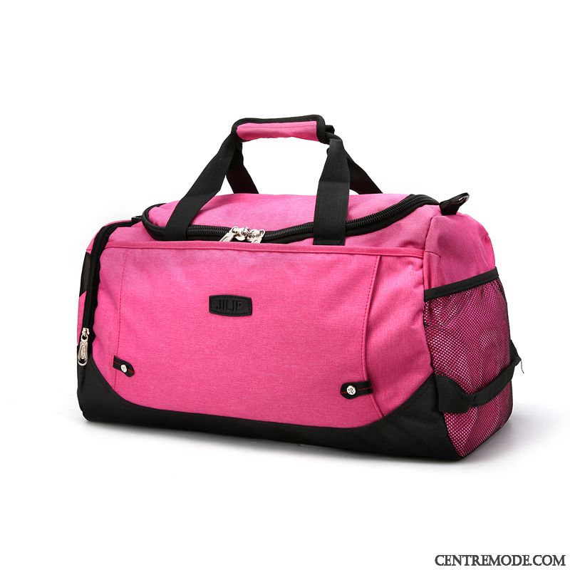 Sac À Dos Randonnée Femme Grande Capacité Sport Homme Toile Bagage Voyage Rouge Rose