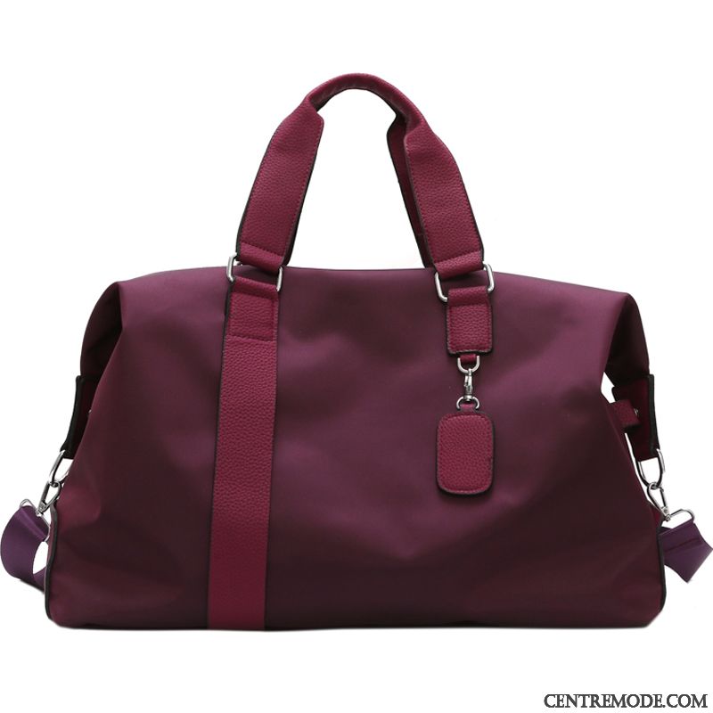 Sac À Dos Randonnée Femme Grande Capacité Voyage Mode Tourisme All-match Simple Rouge Violet