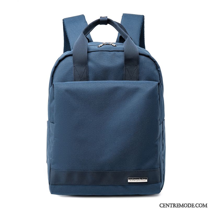 Sac À Dos Randonnée Femme Grande Capacité Étudiant Gros Cartable Sac D'ordinateur Portable All-match Bleu Foncé