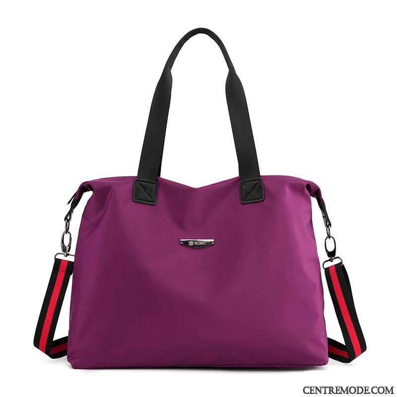 Sac À Dos Randonnée Femme Nylon Sacs À Bandoulière Le Nouveau Mode Tissu Sac Poitrine Violet Foncé