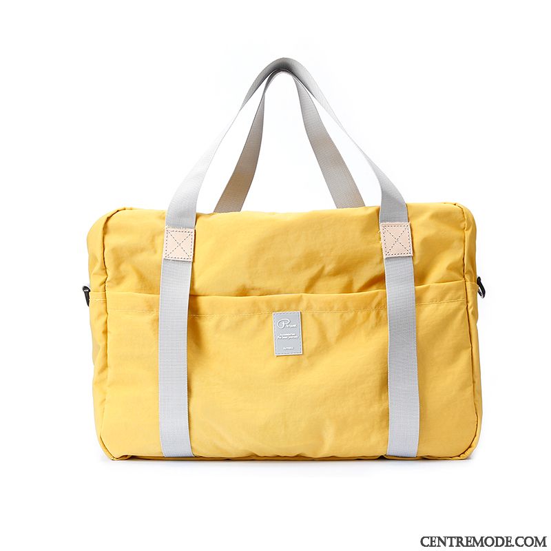 Sac À Dos Randonnée Femme Plier Court Tourisme Voyage Lumière Sac À Main Jaune