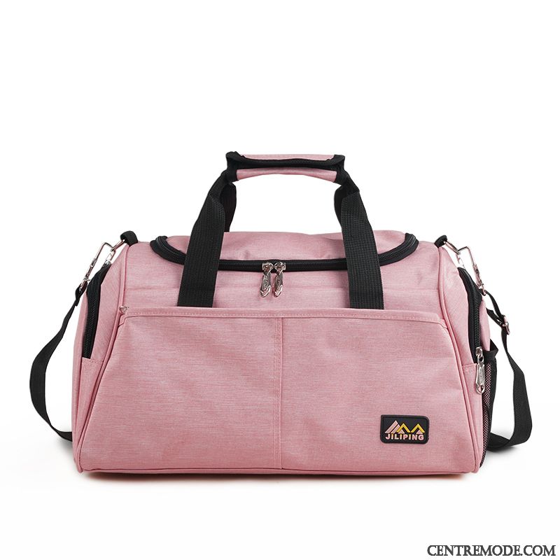 Sac À Dos Randonnée Femme Portable Grande Capacité Réseau Voyage Court Lumière Rouge Rose