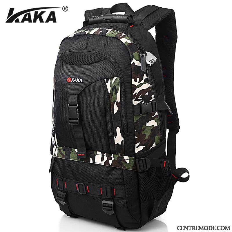 Sac À Dos Randonnée Homme Loisir Grande Capacité Tourisme Camouflage Tactique Sport Noir