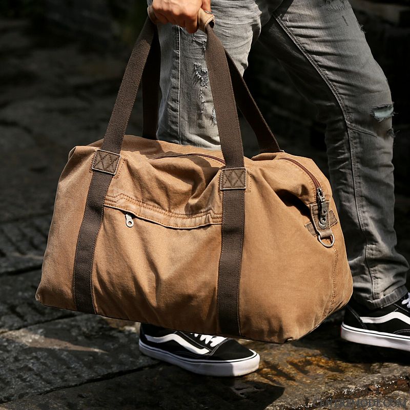 Sac À Dos Randonnée Homme Rétro Toile Voyage Sac À Main Grande Capacité Loisir