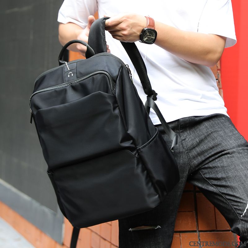 Sac À Dos Randonnée Homme Tendance Étudiant Sac D'ordinateur Portable Cartable Sport Mode Noir