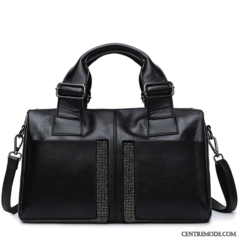 Sac À Main Femme Grande Capacité Hiver Le Nouveau Peau Douce Oreiller Sac De Messager Noir