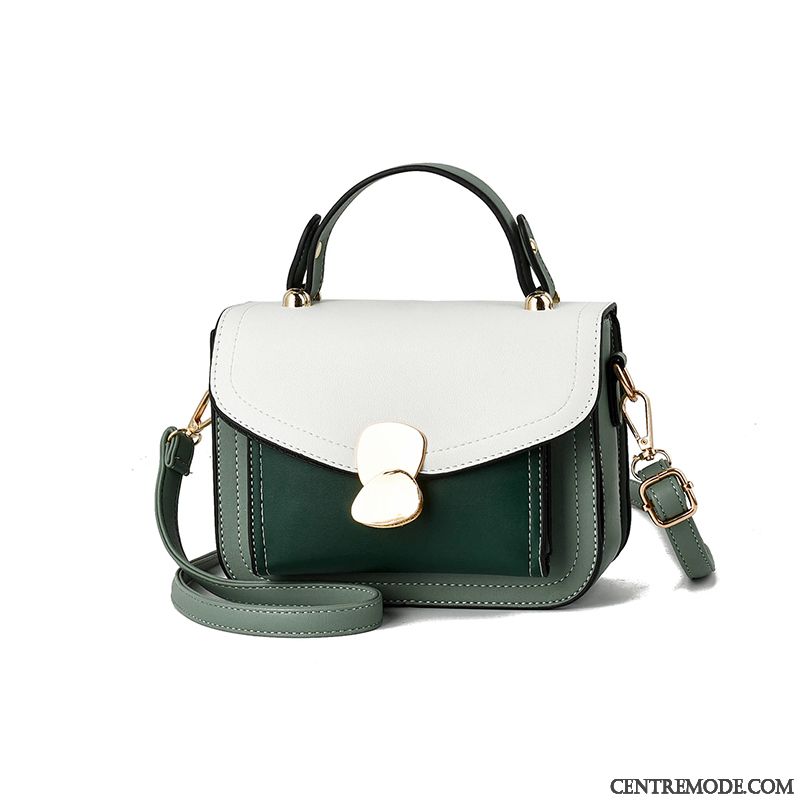 Sac À Main Femme Portable Frais Mode All-match Petit Le Nouveau Couleur De Contraste Vert