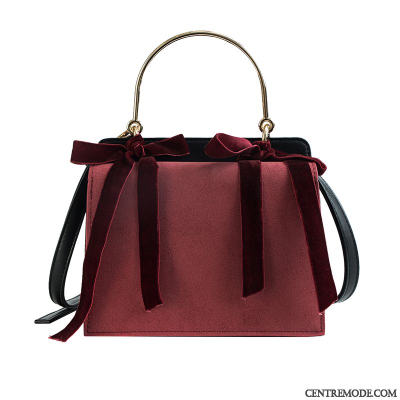 Sac À Main Femme Sacs À Bandoulière Tendance Sac De Messager All-match Portable L'automne Rouge