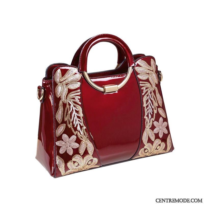 Sac À Main Femme Été Le Nouveau Mode Sac De Messager Printemps Cuir Verni Rouge