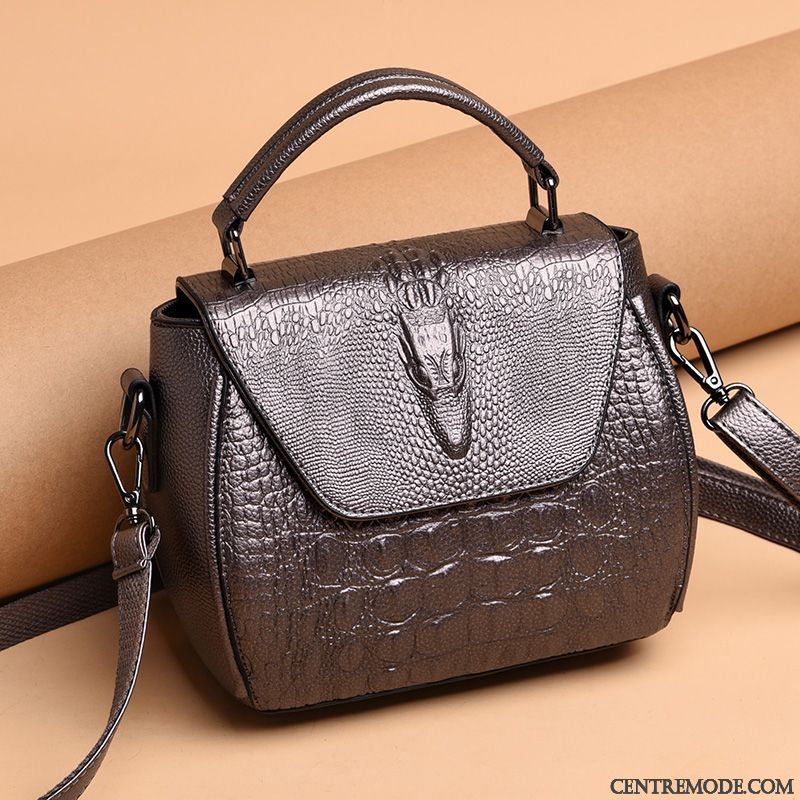 Sac À Main Femme Été Simple All-match Crocodile Modèle Mode Petit Or