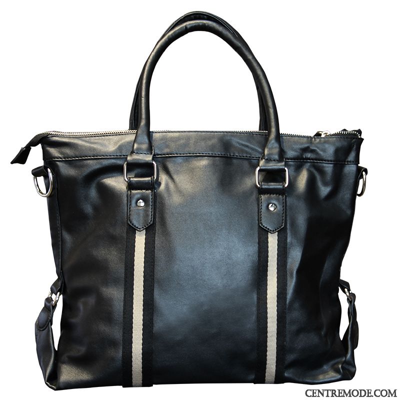 Sac À Main Homme Entreprise Cuir Portable Sac De Messager Nouveau Original Noir