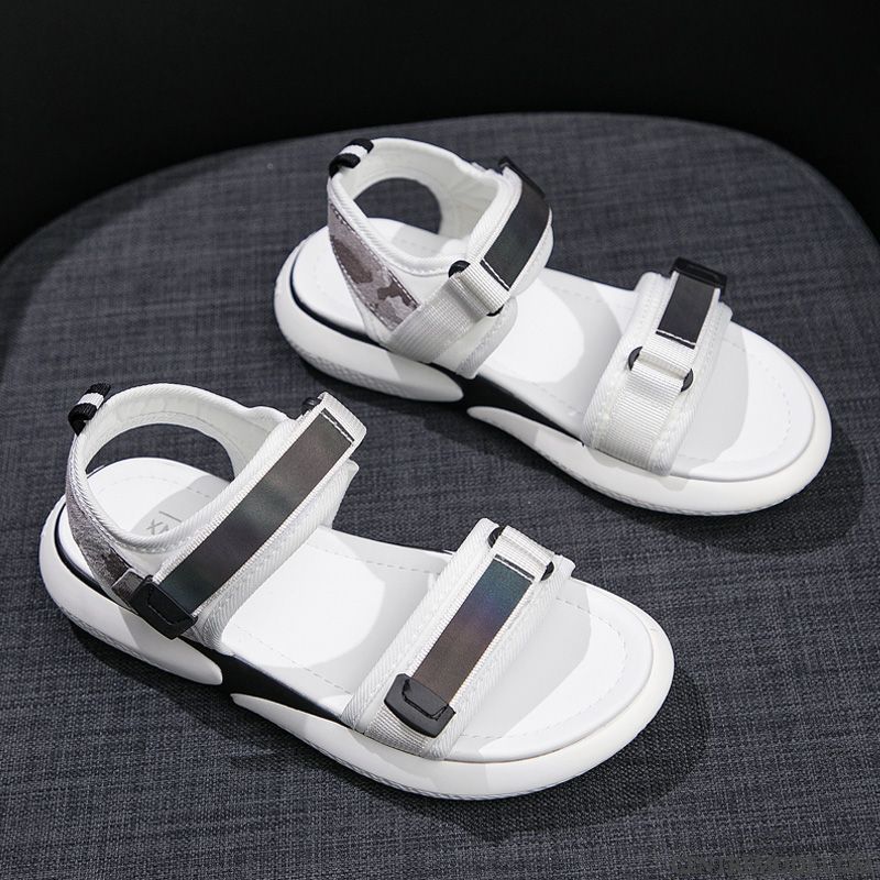 Sandales Femme Tendance Dame Été Mode Chaussures Plates Tous Les Assortis Blanc Rouge